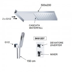 Душ комплект с каскадна душ глава Skyline SK615ZSSCA