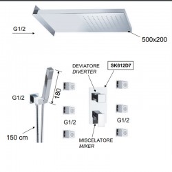 Душ комплект италиански дизайн Skyline SK616ZSS