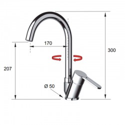 Стоящ кухненски смесител "SMART" SR614B