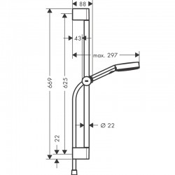 Душ комплект за баня черен мат Pulsify Select S 
