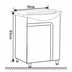 Стояща мебел за баня PVC шкаф ICP 5542