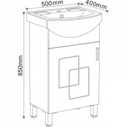 Долен PVC шкаф за баня Inter Ceramic 5086-2