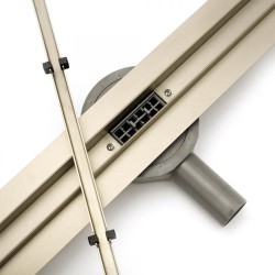Линеен сифон за баня златен финиш Rea Neo Slim Mirror