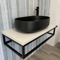 Каменен плот за баня с метална конзола Lusso Light 