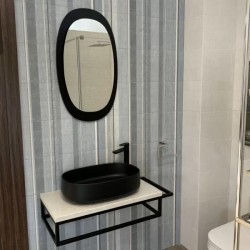 Каменен плот за баня с метална конзола Lusso Light 