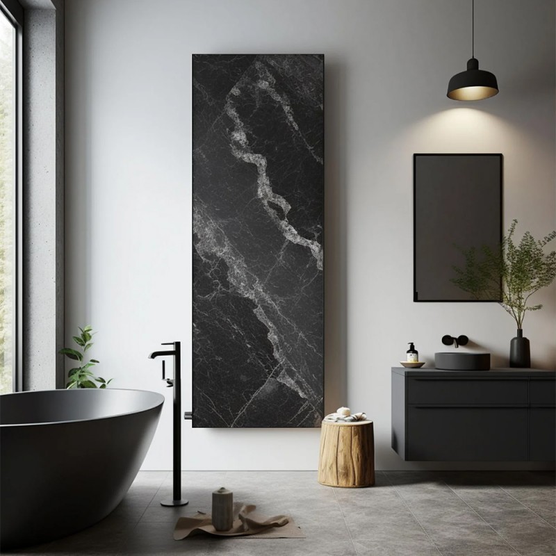Дизайнерски радиатор с керамичен принт BLACK MARBLE Дизайнерски радиатор с керамичен принт BLACK MARBLE