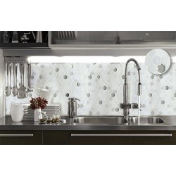 Плочки стъклена мозайка Hexagono Blanco Плочки стъклена мозайка Hexagono Blanco
