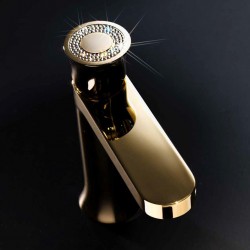 Стоящ смесител за мивка Muse Diamond Gold with Ring Crystal