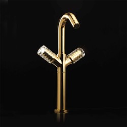 Луксозен висок смесител за мивка Kryos Gold F