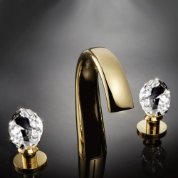 Смесител за мивка кристални дръжки Iceberg Gold 73 005P  