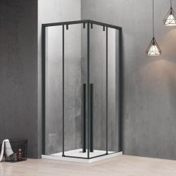 Квадратна душ кабина Santorini 100 Nero 90х90 