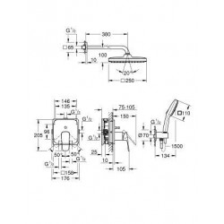 Душ комплект за вграждане GROHE CUBEO Black Matt Душ комплект за вграждане GROHE CUBEO Black Matt