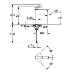 Висок смесител за мивка GROHE CUBEO BLACK MATT