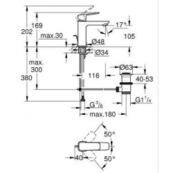 Смесител за мивка черен мат GROHE CUBEO Смесител за мивка черен мат GROHE CUBEO