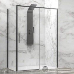 Правоъгълна душ кабина Lea 400 & L-3811 Black 90х130