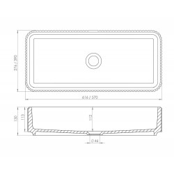 Мивка за плот Vigo Rectangular Stripes 390х570 Мивка за плот Vigo Rectangular Stripes 390х570