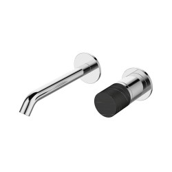 Стенен смесител с чучур и ръкохватка Joan Chrome Black