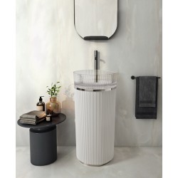 Стоящ висок умивалник Lineal Bianco