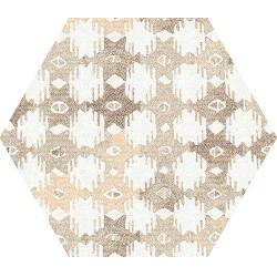 Подови плочки за баня хексагон с декор Tex Ivory Pattern Natural 