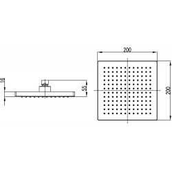 Квадратна душ пита 20x20 - черен мат Квадратна душ пита 20x20 - черен мат