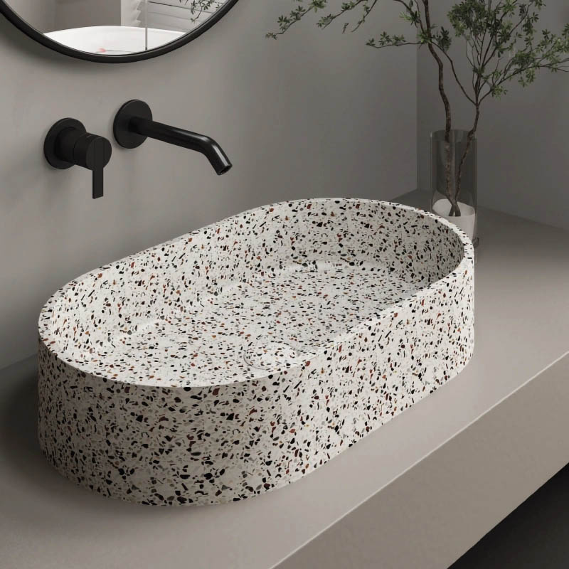 Умивалник за плот Linus Stracciatella от TERRAZZO Умивалник за плот Linus Stracciatella от TERRAZZO