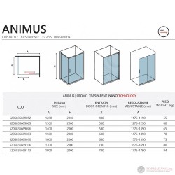 Душ параван Animus Bianco с бял матов профил