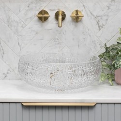 Стъклен умивалник за плот Ice Cristal