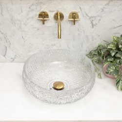 Стъклен умивалник за плот Ice Cristal