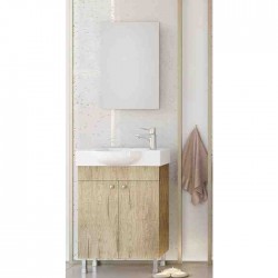 Мебел за баня долен шкаф и огледало – Litos 55 PL Wood