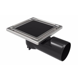 Подов точков сифон с черно стъкло DS-11-CD Black 