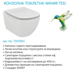 Тоалетна чинии тип конзола TESI T007801
