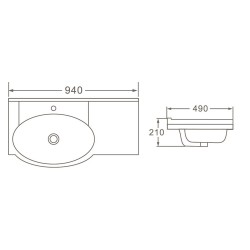 Порцеланов умивалник ICC 9040