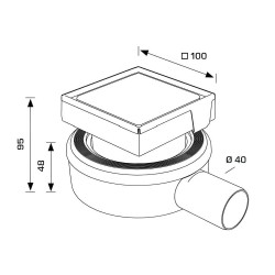 Невидим подов сифон за плочка Micro Drain 10x10 см