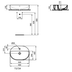 Кръгла мивка за плот Ideal Standard i.life O