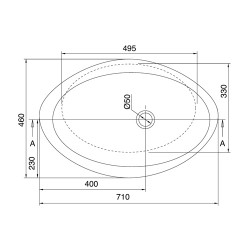 Бяла мивка Moai 8601 - 71 см Бяла мивка Moai 8601 - 71 см