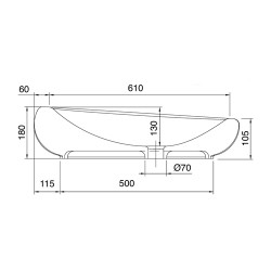 Бяла мивка Moai 8601 - 71 см Бяла мивка Moai 8601 - 71 см