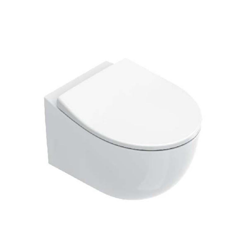 Окачена тоалетна чиния NEWFLUSH 52x37 с иновативни функции Окачена тоалетна чиния NEWFLUSH 52x37 с иновативни функции