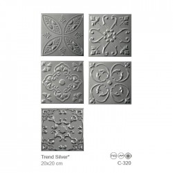 Декорни плочки сребро флорал TREND SILVER  